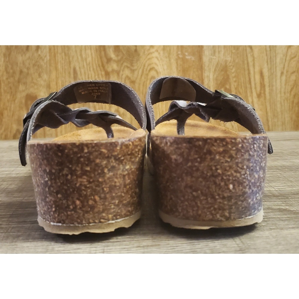 Mila Paoli Braided Cork Wedge Sandals Women's Size‎ 7 Blue - Picture 4 of 12